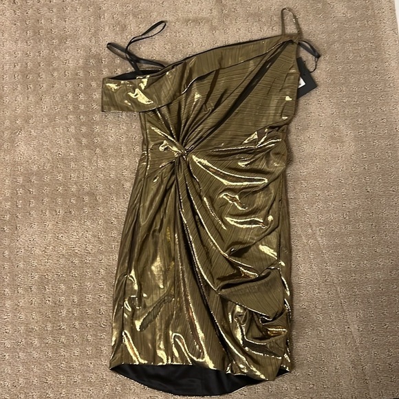 Ieena for Mac Duggal 27360 NWT Asymmetrical Front Knot Mini Dress - Picture 5 of 5